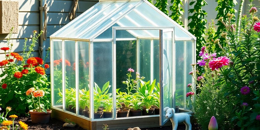 Pequena estufa de vidro para plantas delicadas, perfeita para aprender a montar uma mini estufa em casa. How to set up a mini greenhouse at home for delicate plants