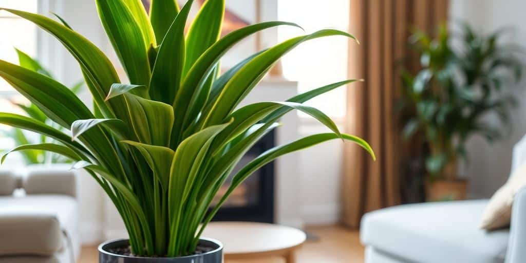 Lush Dracaena plant in a stylish pot indoors.